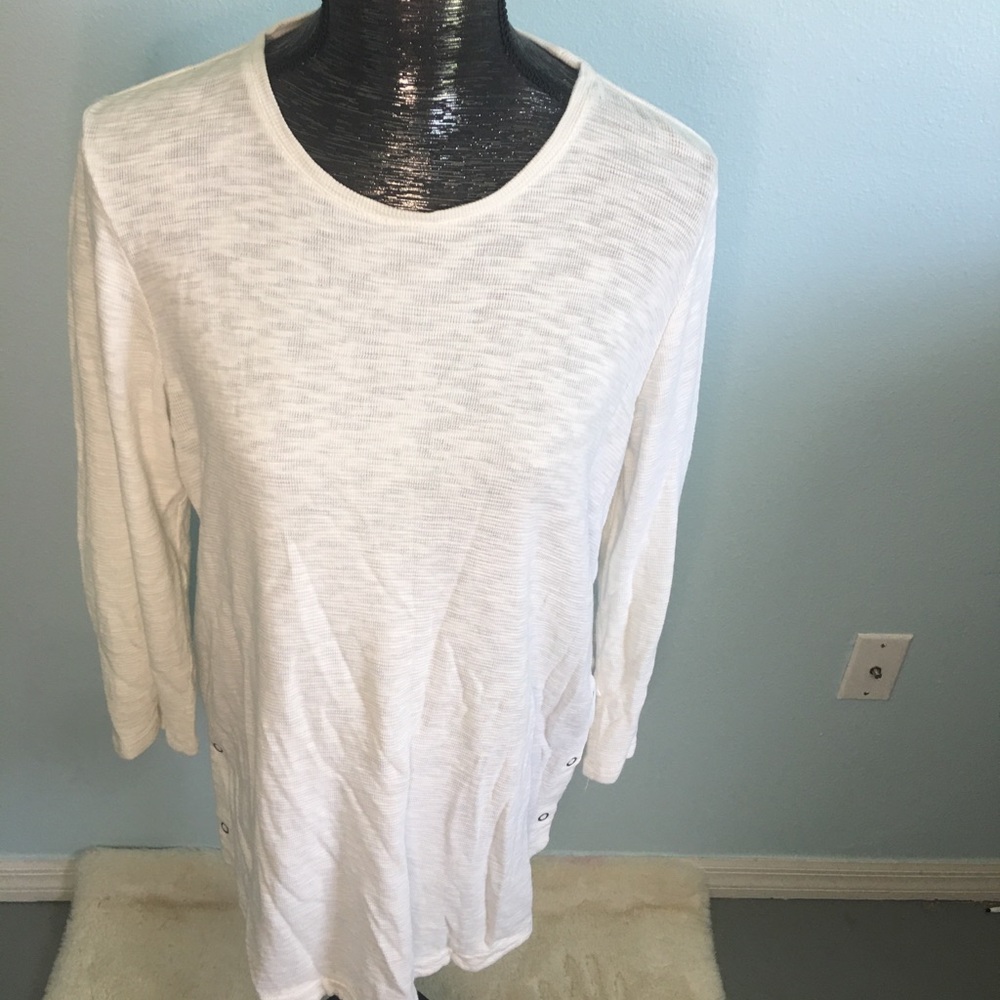 J Jill Thermal long sleeve snap sides shirt size M